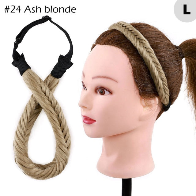 Fishtail Braided Stretch Headband Hairpiece for Women, UK