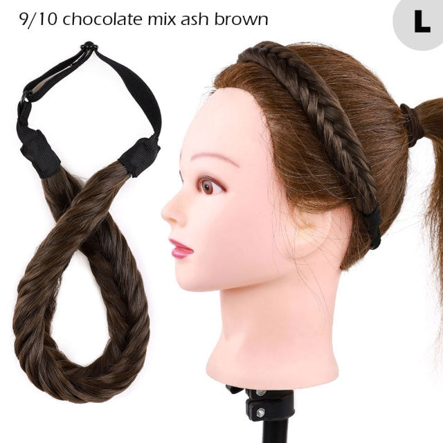 Fishtail Braided Stretch Headband Hairpiece for Women, UK