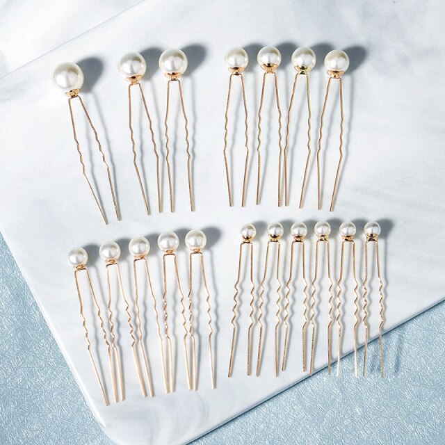 Pearl Wedding Hair Pins (Set of 18) - Bridal Hair Accessories
