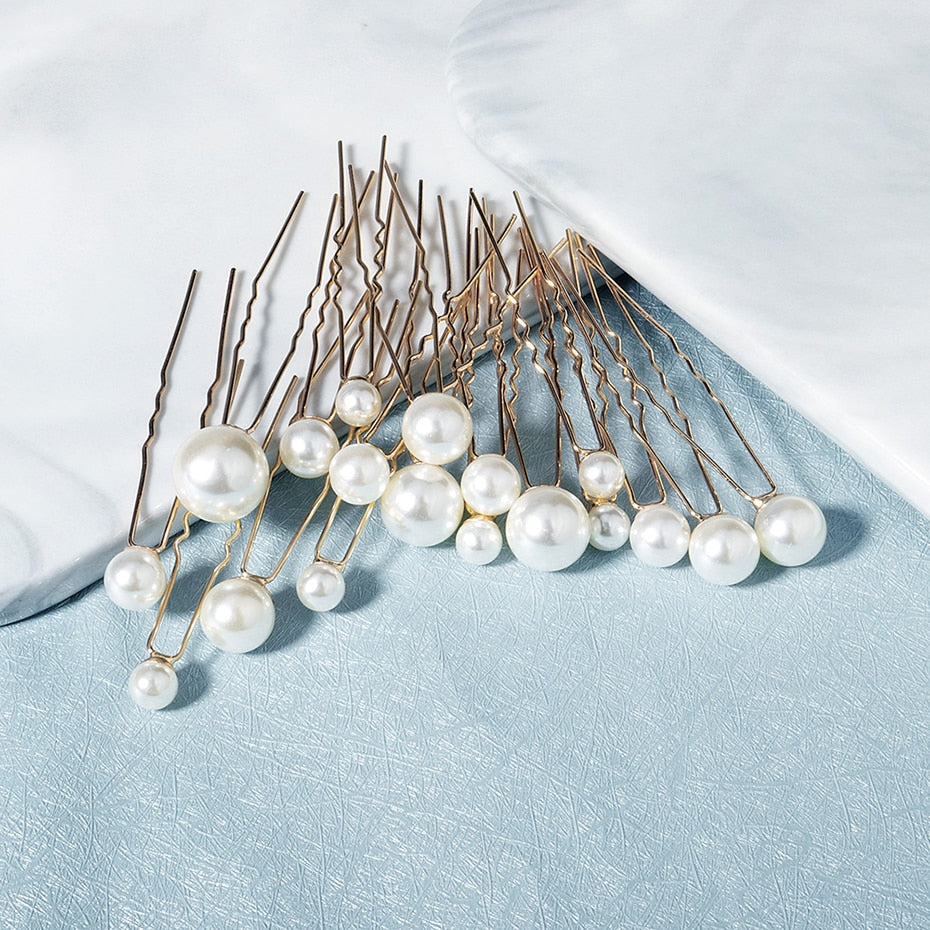 Pearl Wedding Hair Pins (Set of 18) - Bridal Hair Accessories