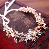 Floral Handmade Crystal & Pearl Wedding Hair Vine 