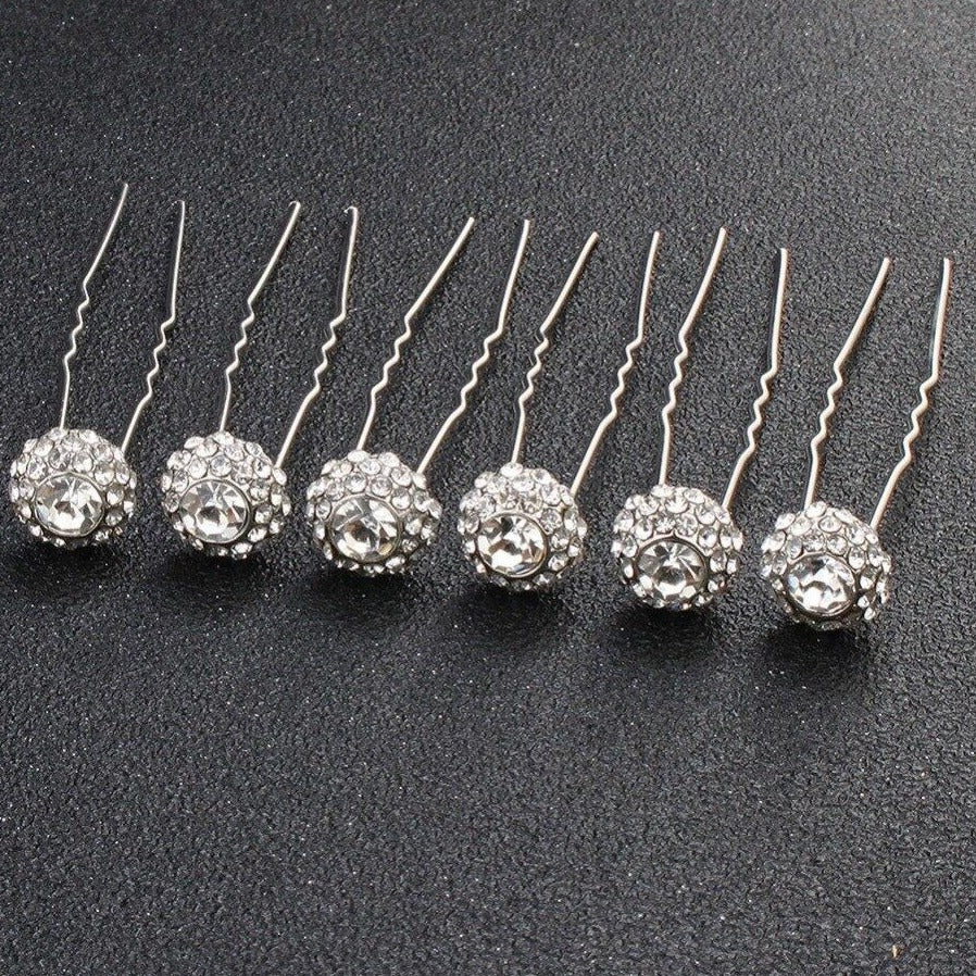 Crystal Ball Wedding Hair pins Accessories 