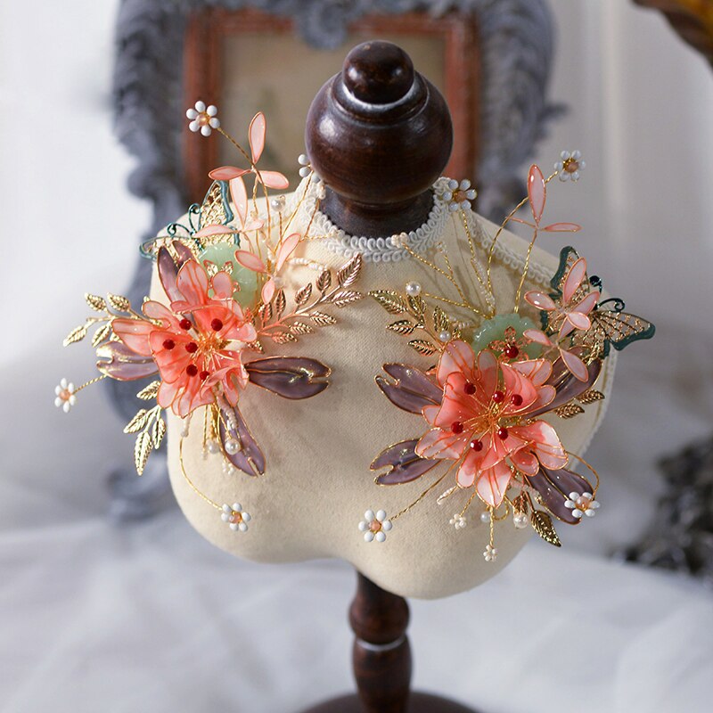 Romantic Floral & Leaf Wedding Hair Accessory - Hair Flower for Bride