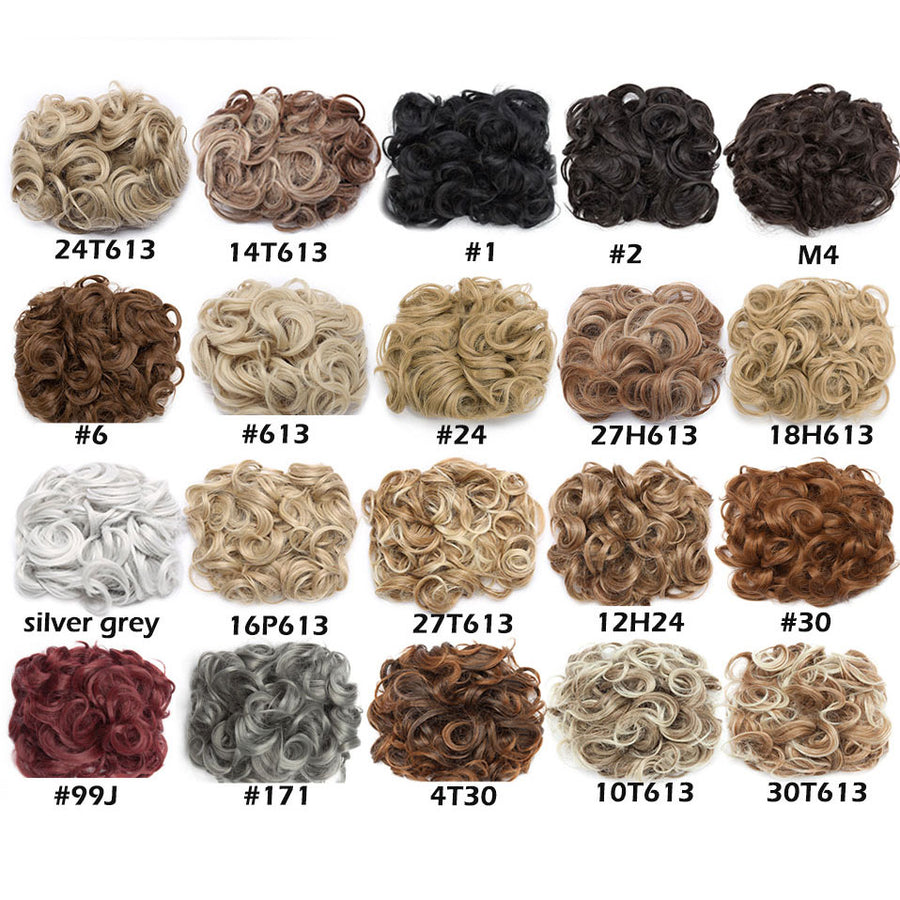 Large Synthetic Clip In Curly Hair Bun for Chignons & Updos
