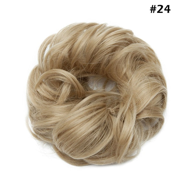 Synthetic Wrap on Curly Hair Bun for Chignons & Updos 