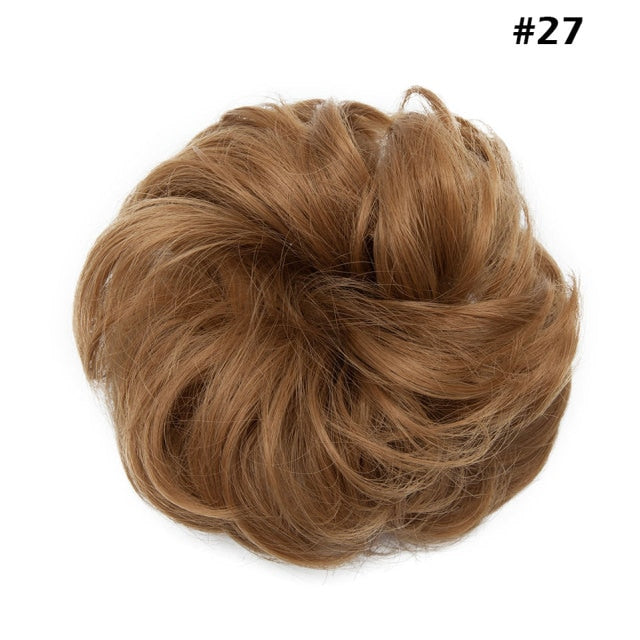 Synthetic Wrap on Curly Hair Bun for Chignons & Updos 
