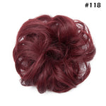 Synthetic Wrap on Curly Hair Bun for Chignons & Updos  red wine