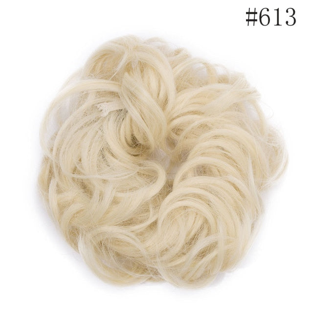 Synthetic Wrap on Curly Hair Bun for Chignons & Updos 