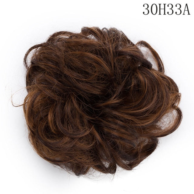 Synthetic Wrap on Curly Hair Bun for Chignons & Updos 