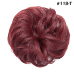 Synthetic Wrap on Curly Hair Bun for Chignons & Updos  wine red