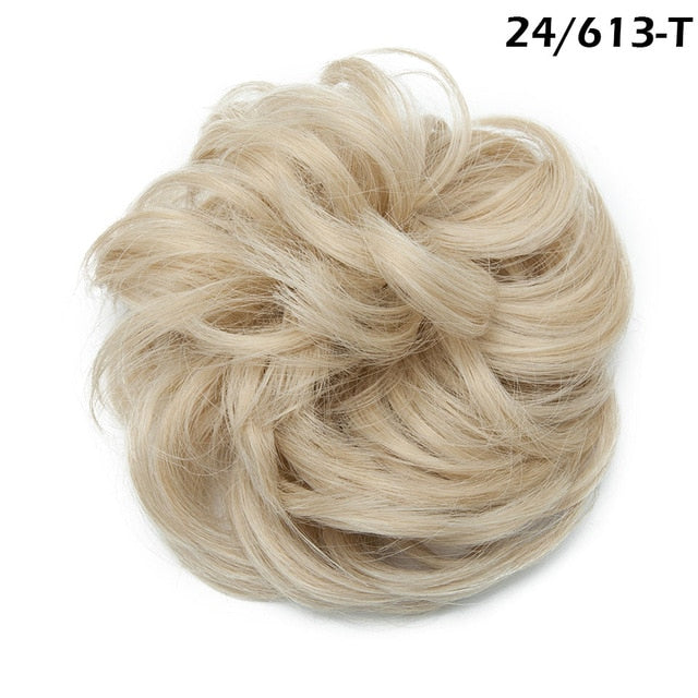 Synthetic Wrap on Curly Hair Bun for Chignons & Updos 