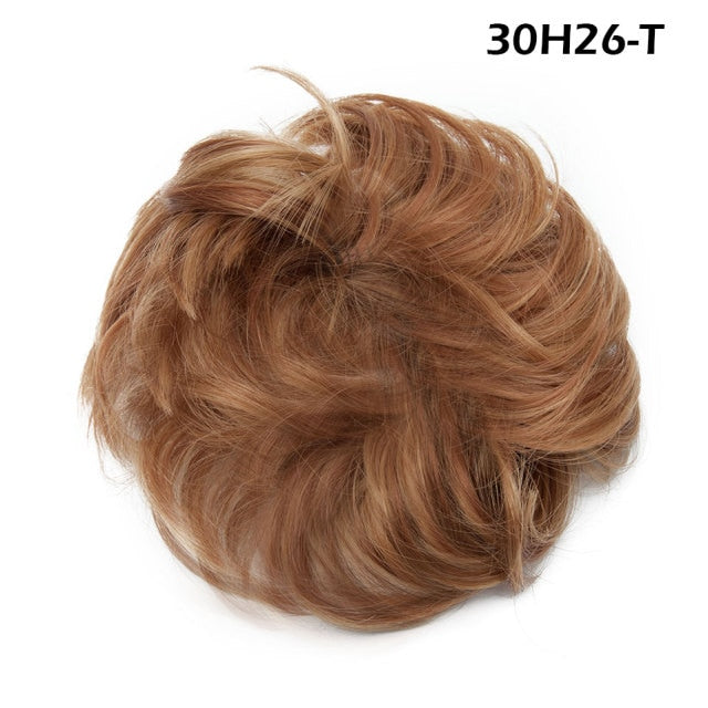 Synthetic Wrap on Curly Hair Bun for Chignons & Updos 