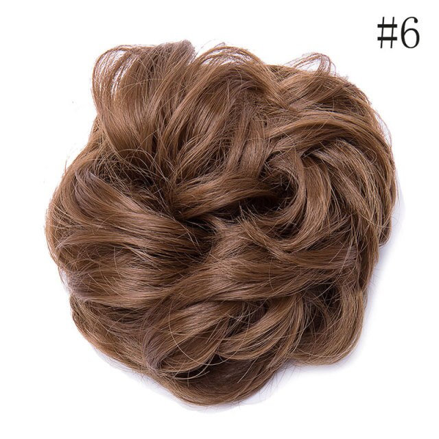 Synthetic Wrap on Curly Hair Bun for Chignons & Updos 
