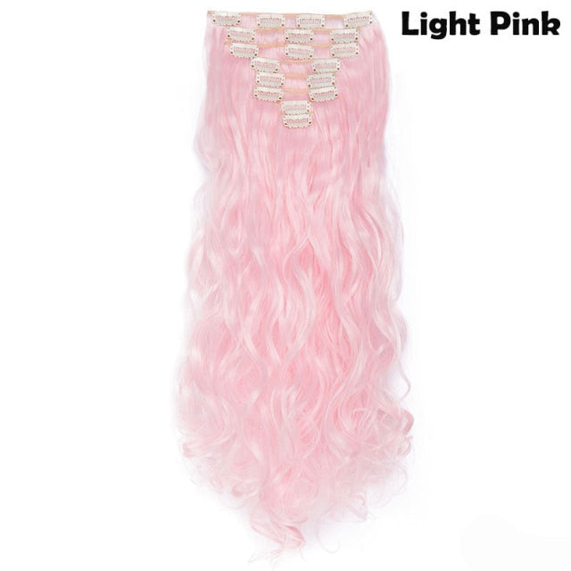 Lucy 24inch Clip in Synthetic Curly Hair Extensions 8-piece