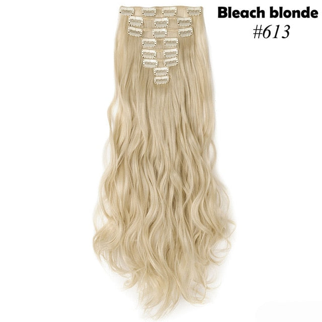Lucy 24inch Clip in Synthetic Curly Hair Extensions 8-piece