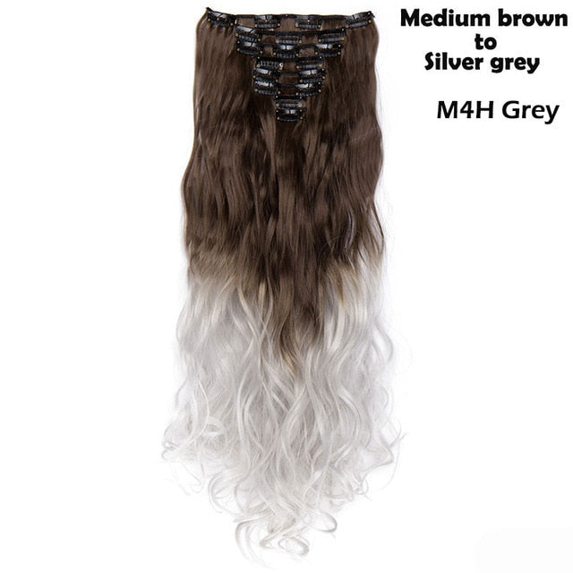 Lucy 24inch Clip in Synthetic Curly Hair Extensions 8-piece