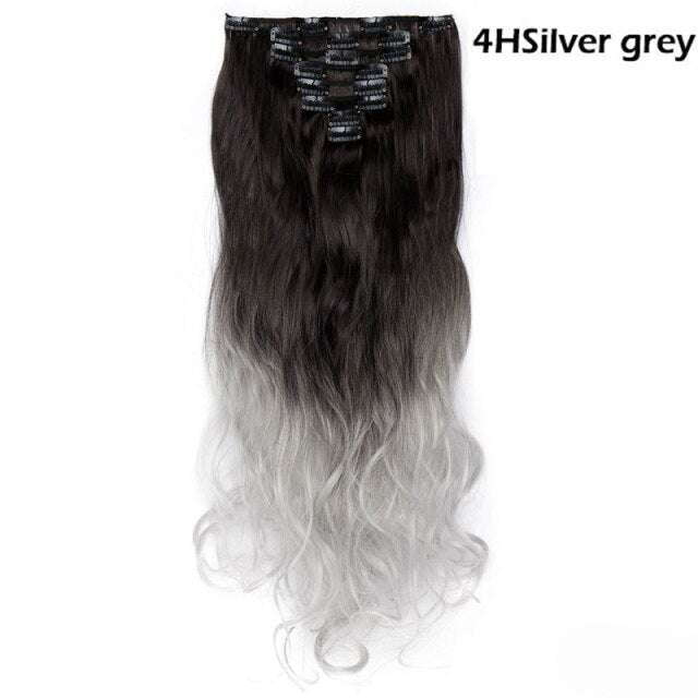 24inch Clip in Synthetic Curly Hair Extensions 8-piece