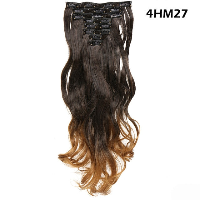 24inch Clip in Synthetic Curly Hair Extensions 8-piece