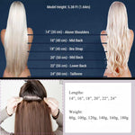 100% Human One Piece Hair Clip in Hair Extensions