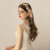 Gold Leaf Bridal Crown Headpiece wedding hair accessories