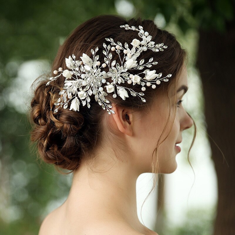Luxury Floral Pearl & Crystal Hairpiece for Brides & Bridesmaids