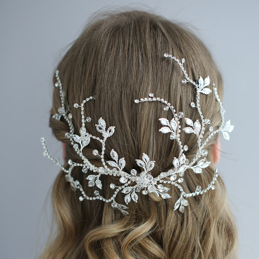 Silver Crystal Bridal Hair Vine Headpiece- Accessories for a Bride