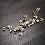 Gold Freshwater Pearl Bridal Hair Vine - Wedding Hair Accessories UK